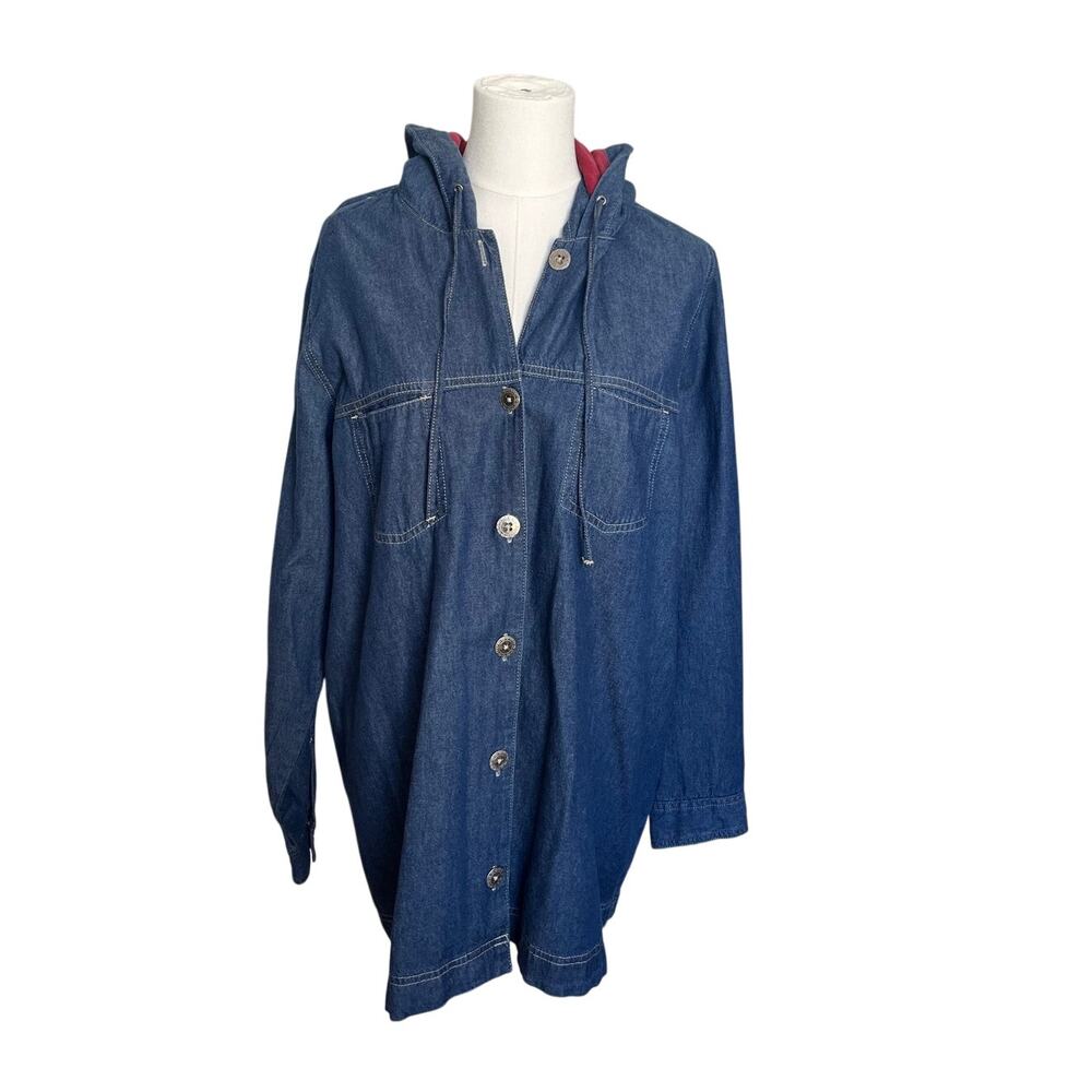 DRESS BARN |  | Women's Lightweight Denim Jean Jacket with Hood | Size 1X